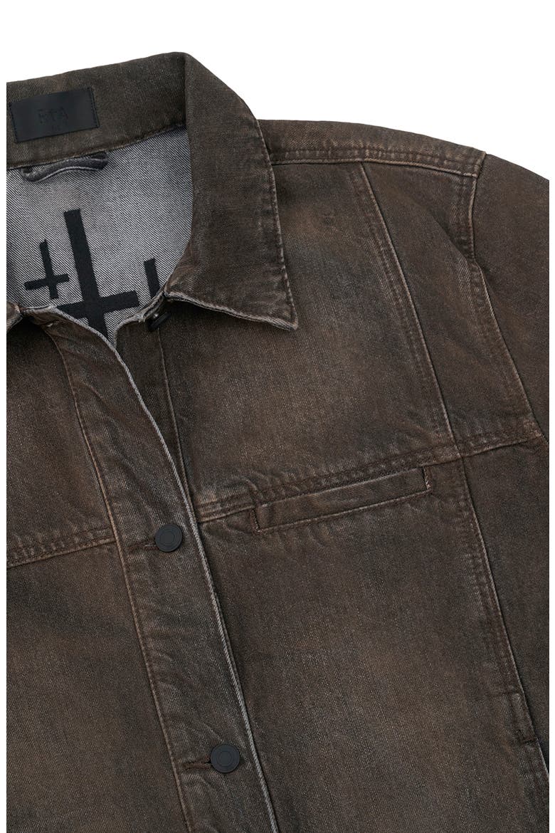 Valentiano Boxy Denim Jacket, Alternate, color, MOCHA DRIFT