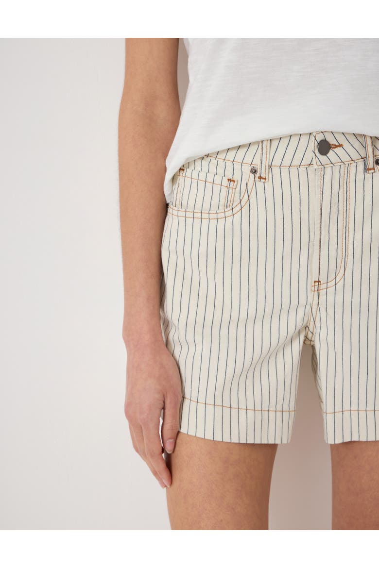Essential Stripe Denim Stretch Shorts, Alternate, color, Ecru