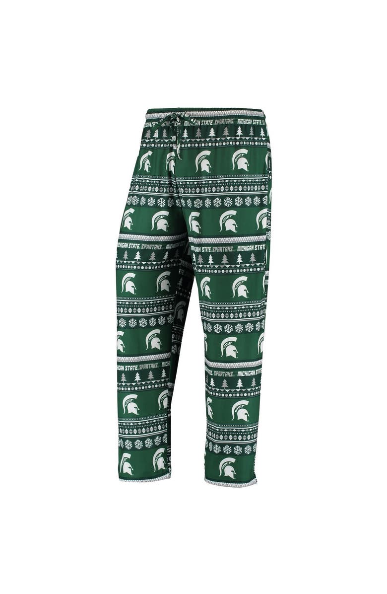CONCEPTS SPORT Men's Concepts Sport Green Michigan State Spartans Ugly Sweater Knit Long Sleeve Top and Pant Set, Alternate, color, Green