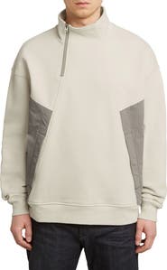 G-STAR Asymmetric Colorblock Organic Cotton Half-Zip Sweatshirt