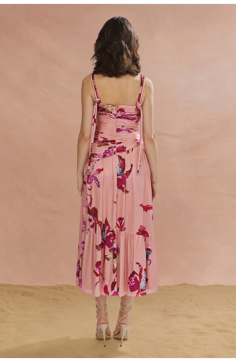 AMUR Daniella Printed Viscose Midi, Alternate, color, Warm Speckled Iris