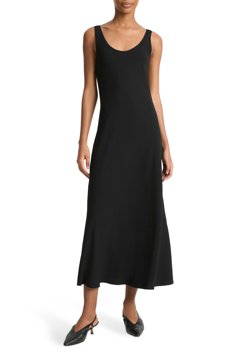 Scoop Neck Slip Dress, Main, color, BLACK