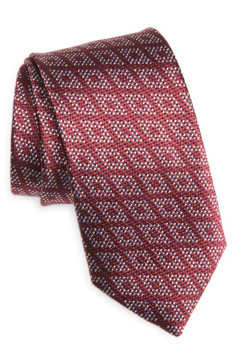 Geometric Jacquard Silk Tie