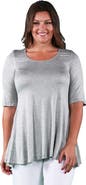 24seven Comfort Apparel Elbow Swing Tunic Top
