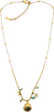 Gemini Jewelry Sea Shell And Charms Necklace