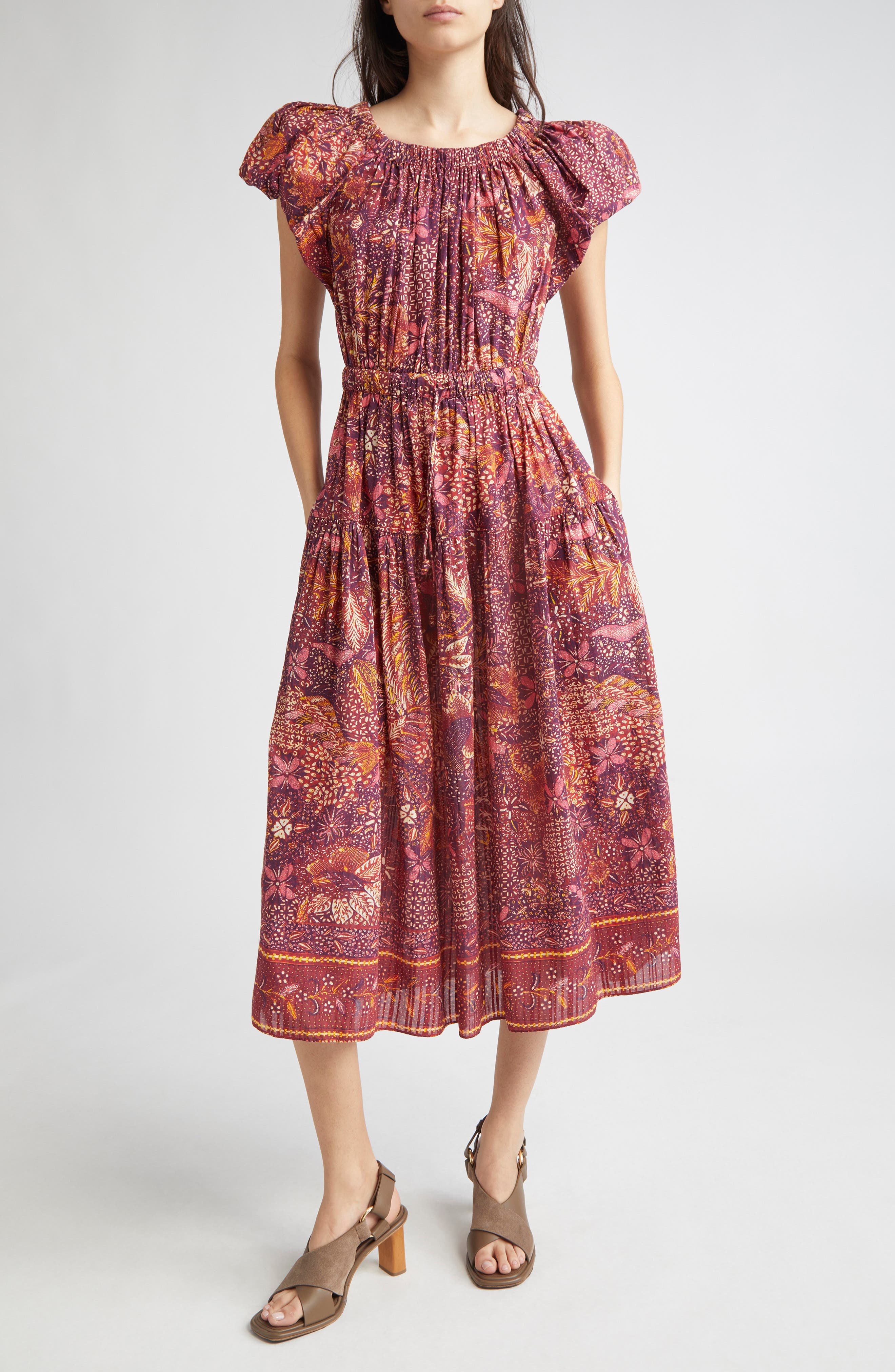 Ulla Johnson Abigail Puff Sleeve Cotton Blend Dress
