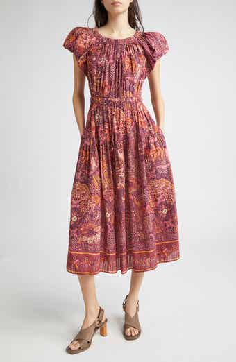 Ulla Johnson Abigail Puff Sleeve Cotton Blend Dress