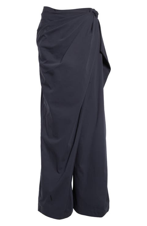 Fold Over Twist Wide Leg Trousers