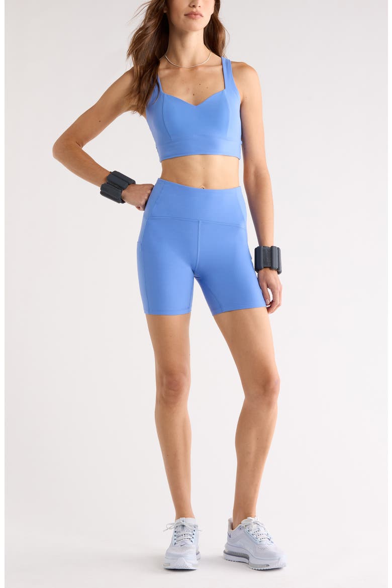 Studio Luxe Pocket Bike Shorts, Alternate, color, BLUE AZURITE