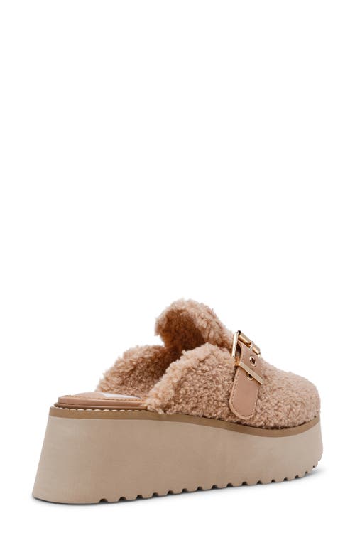 Dolce Vita Dv By  Cozy Faux Shearling Platform Clog In Brown