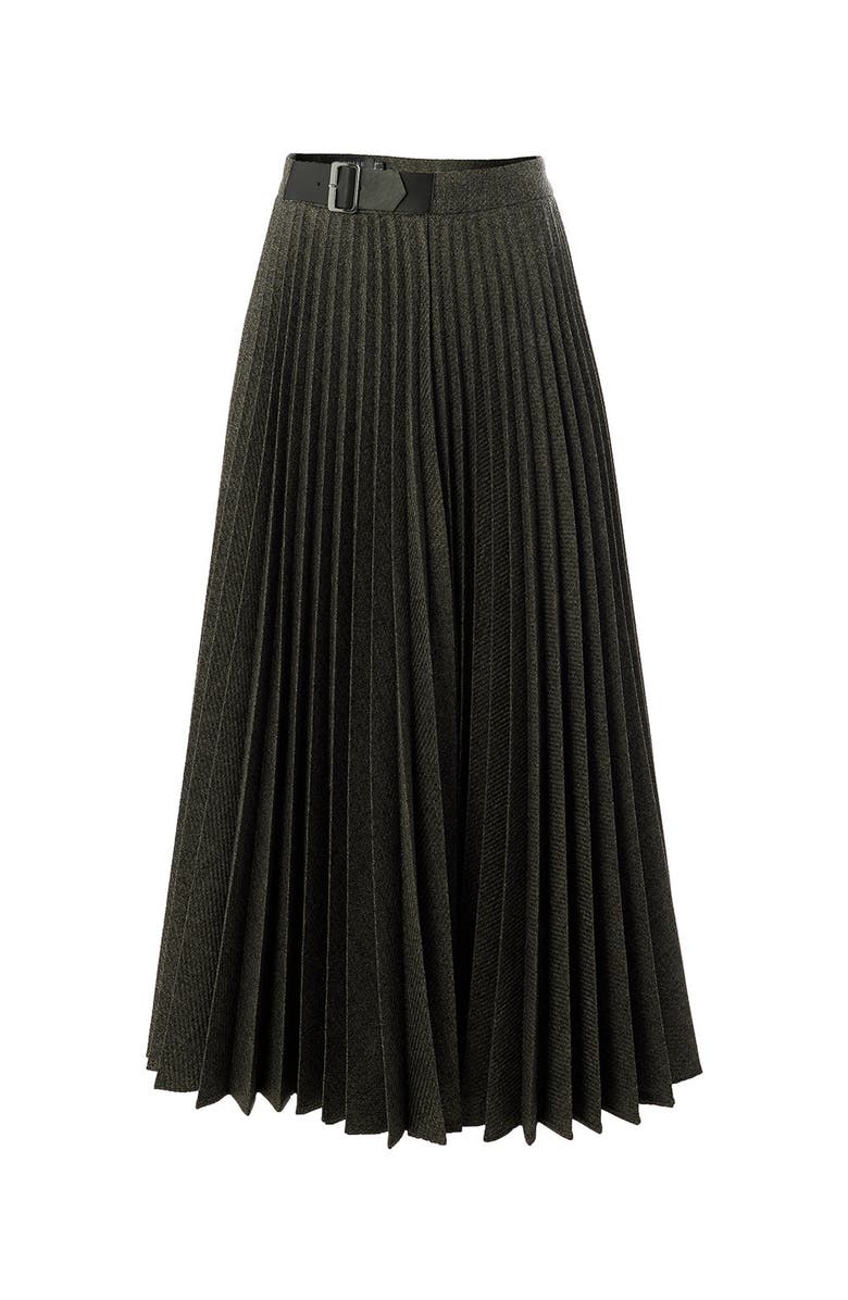 Exquise Jayda Pleated Midi Skirt, Main, color, Grey