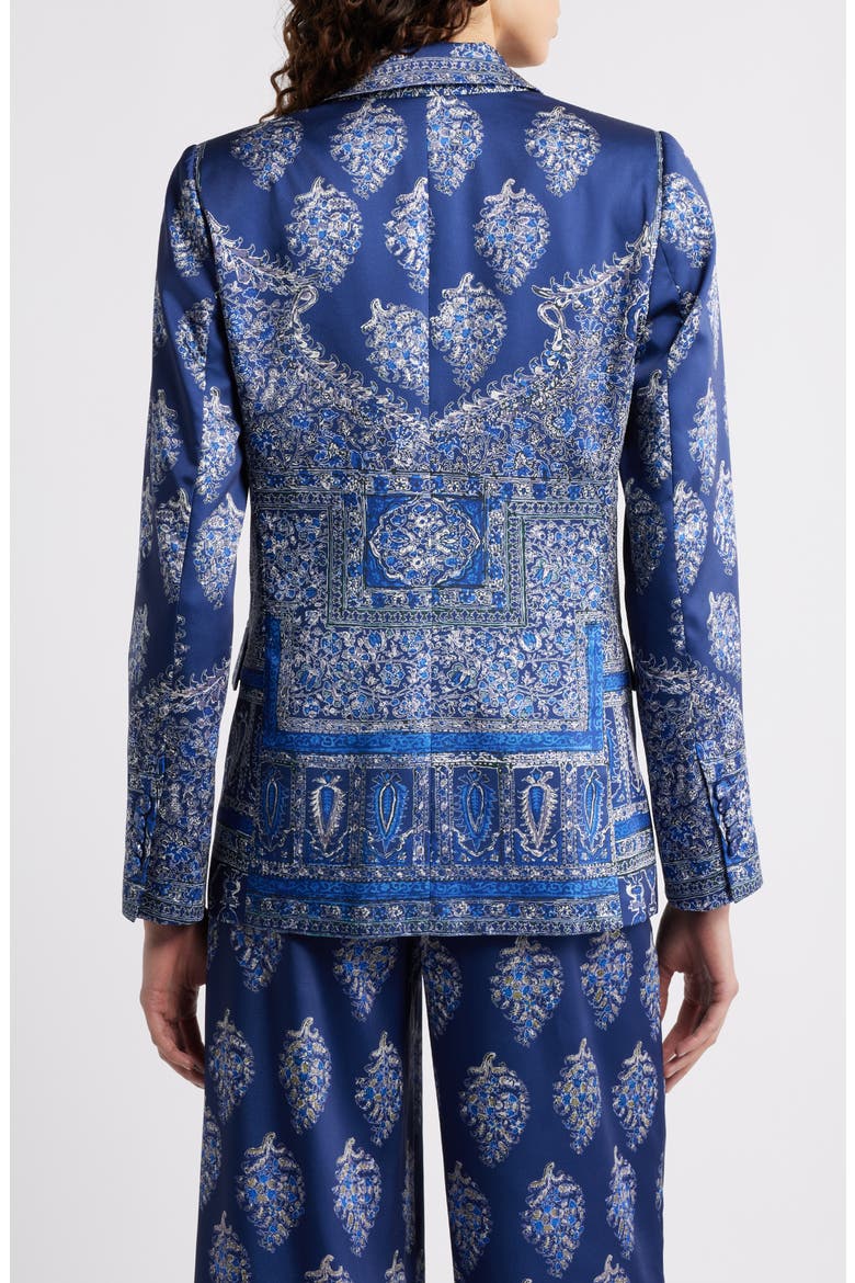 Maeve Mixed Paisley Print Satin Jacket, Alternate, color, INDIGO MULTI