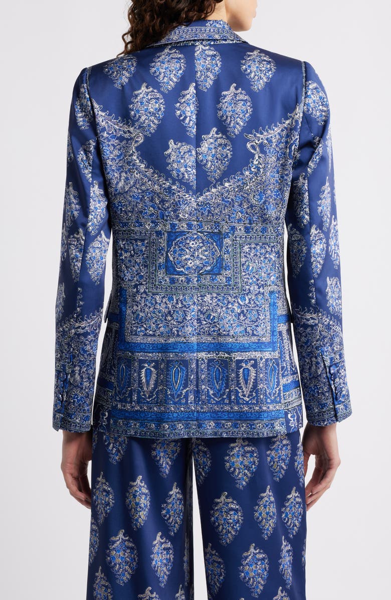 KOBI HALPERIN Maeve Mixed Paisley Print Satin Jacket, Alternate, color, Indigo Multi