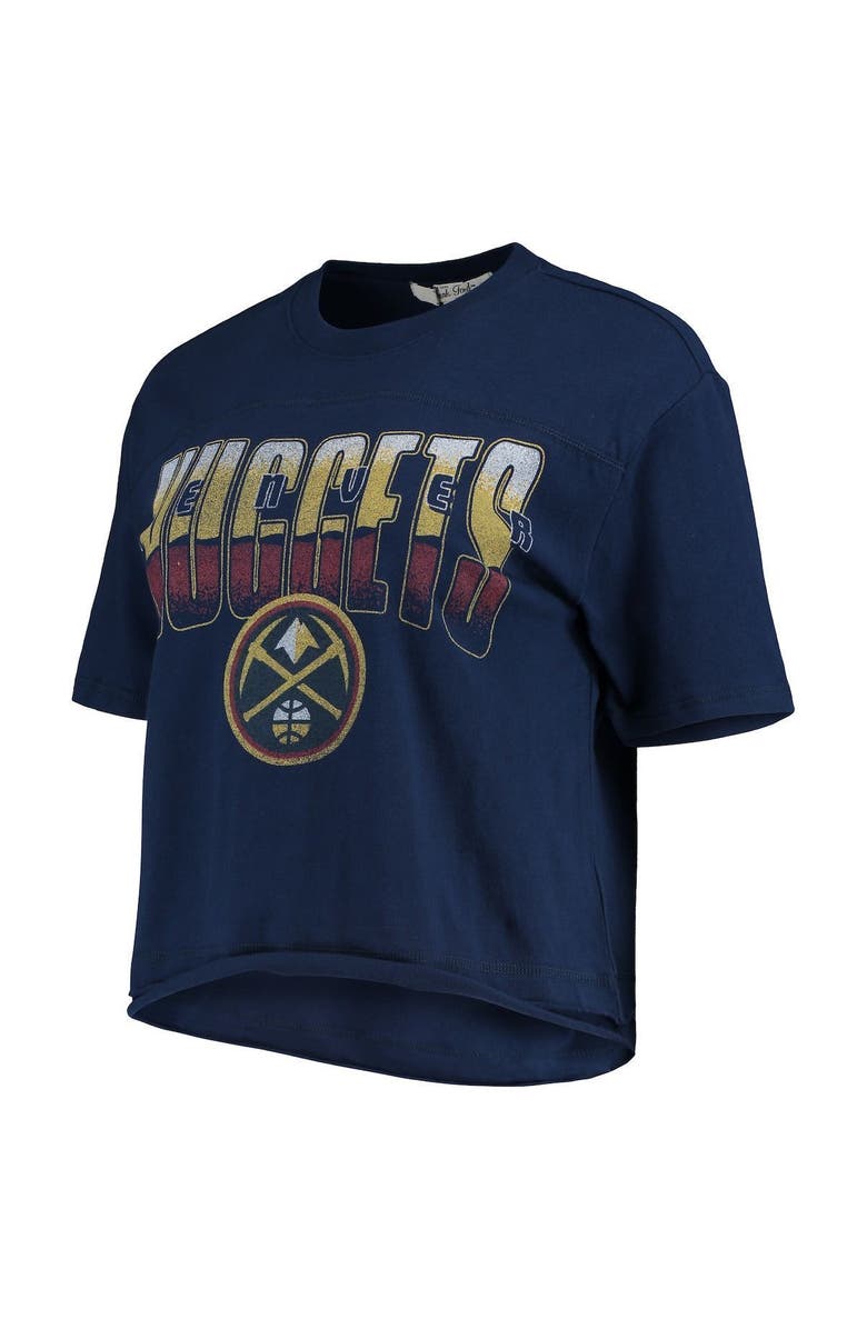 Junk Food Women's Junk Food Navy Denver Nuggets Gradient Crop Top, Alternate, color, 