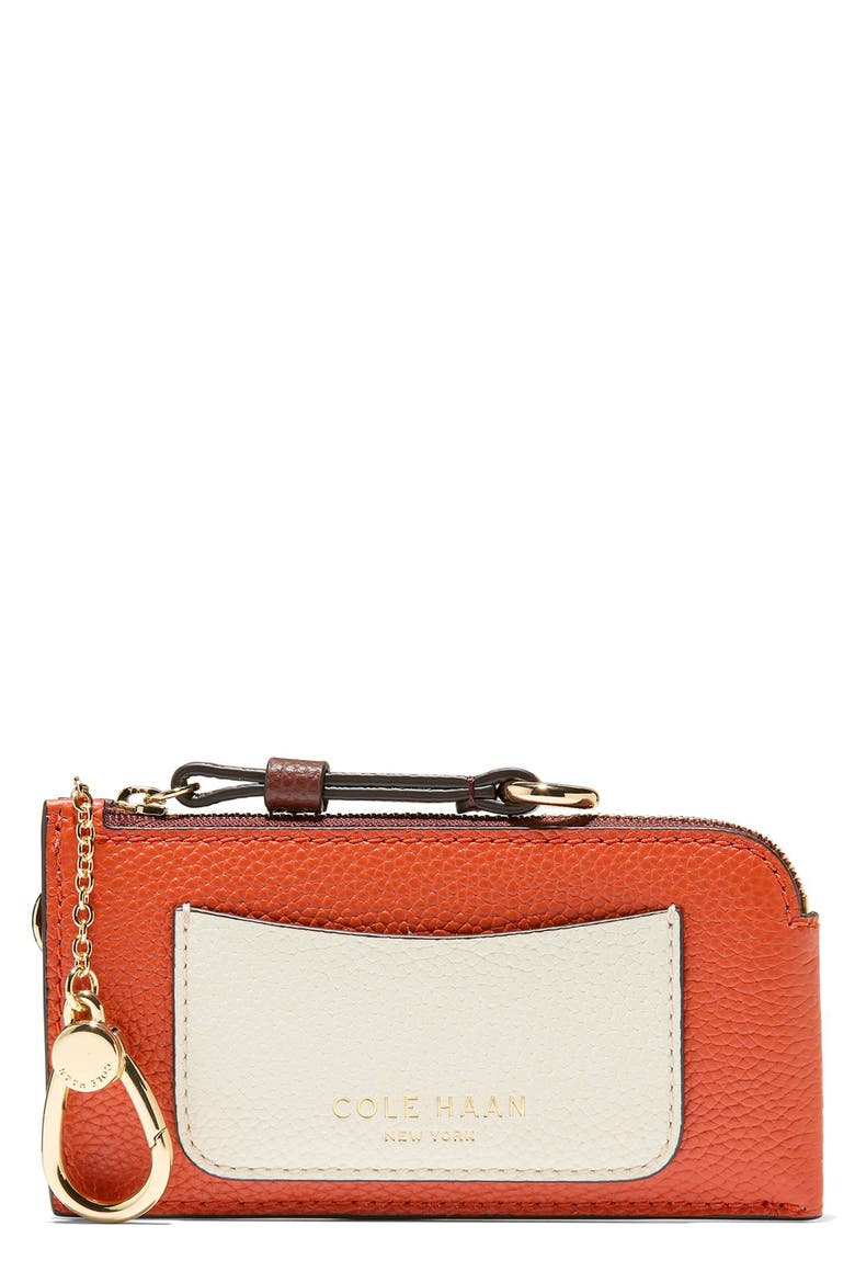 Essential Leather Card Case, Main, color, MAHOGANY/ SUMMER FIG/ IVORY