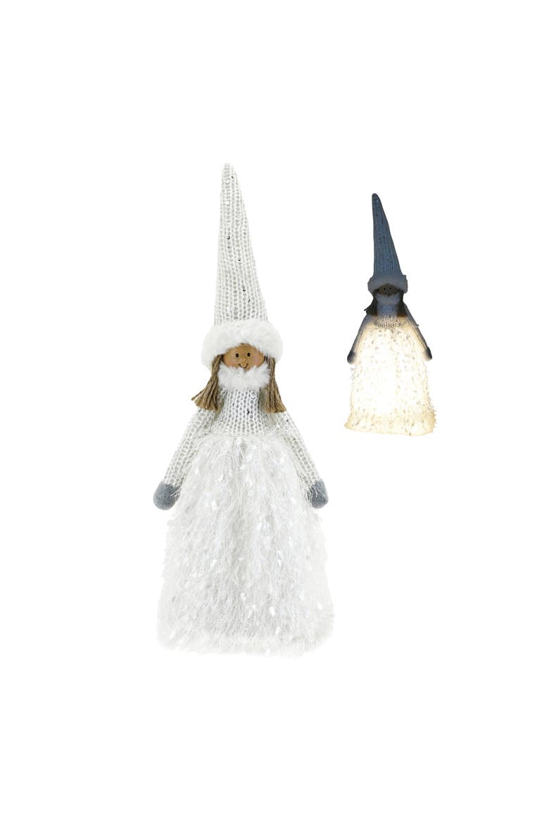 Light Up Angel Sitter Decorative Figurine, Main, color, White