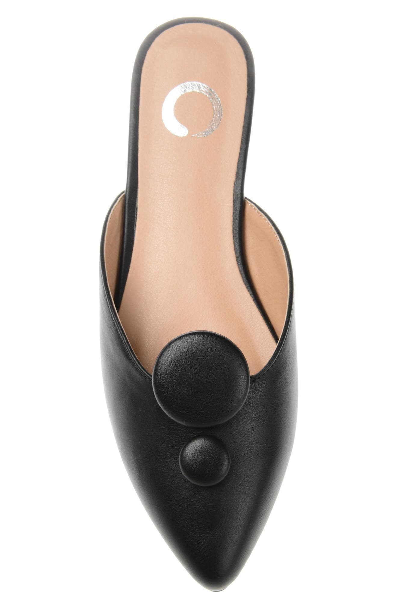 Journee Collection Mallorie Almond Toe Mule, Alternate, color, Black