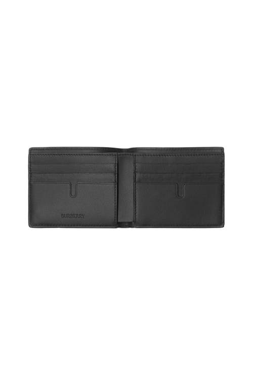 Burberry Check-pattern Equestian Knight Stamp Wallet In Blue