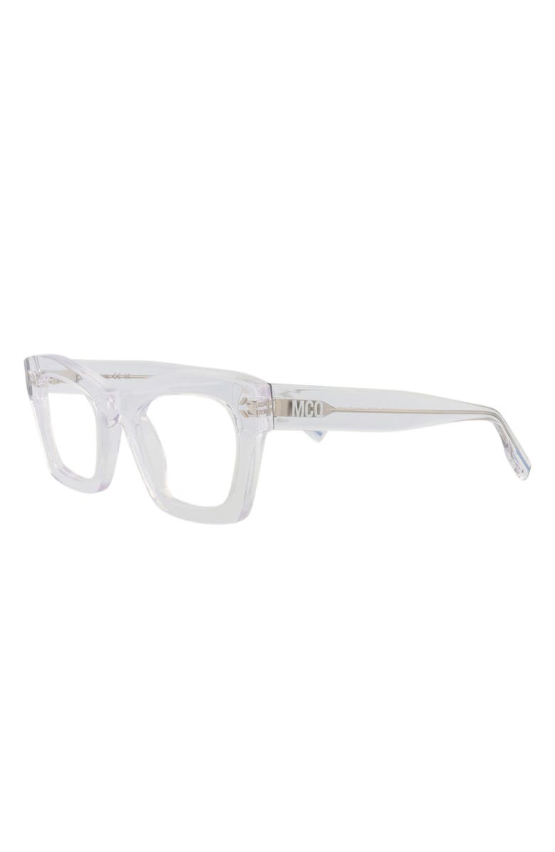McQueen 48mm Square Optical Glasses, Alternate, color, Crystal Crystal Transparent