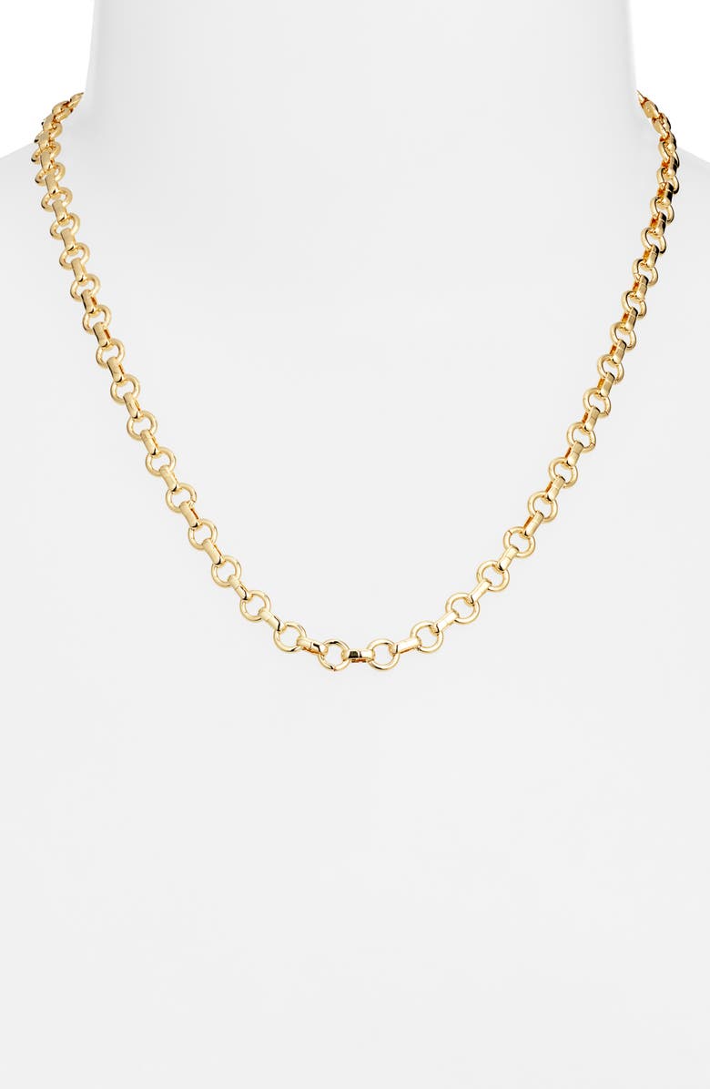 Nordstrom Dainty Rolo Link Chain Necklace, Alternate, color, 14K Gold Plated