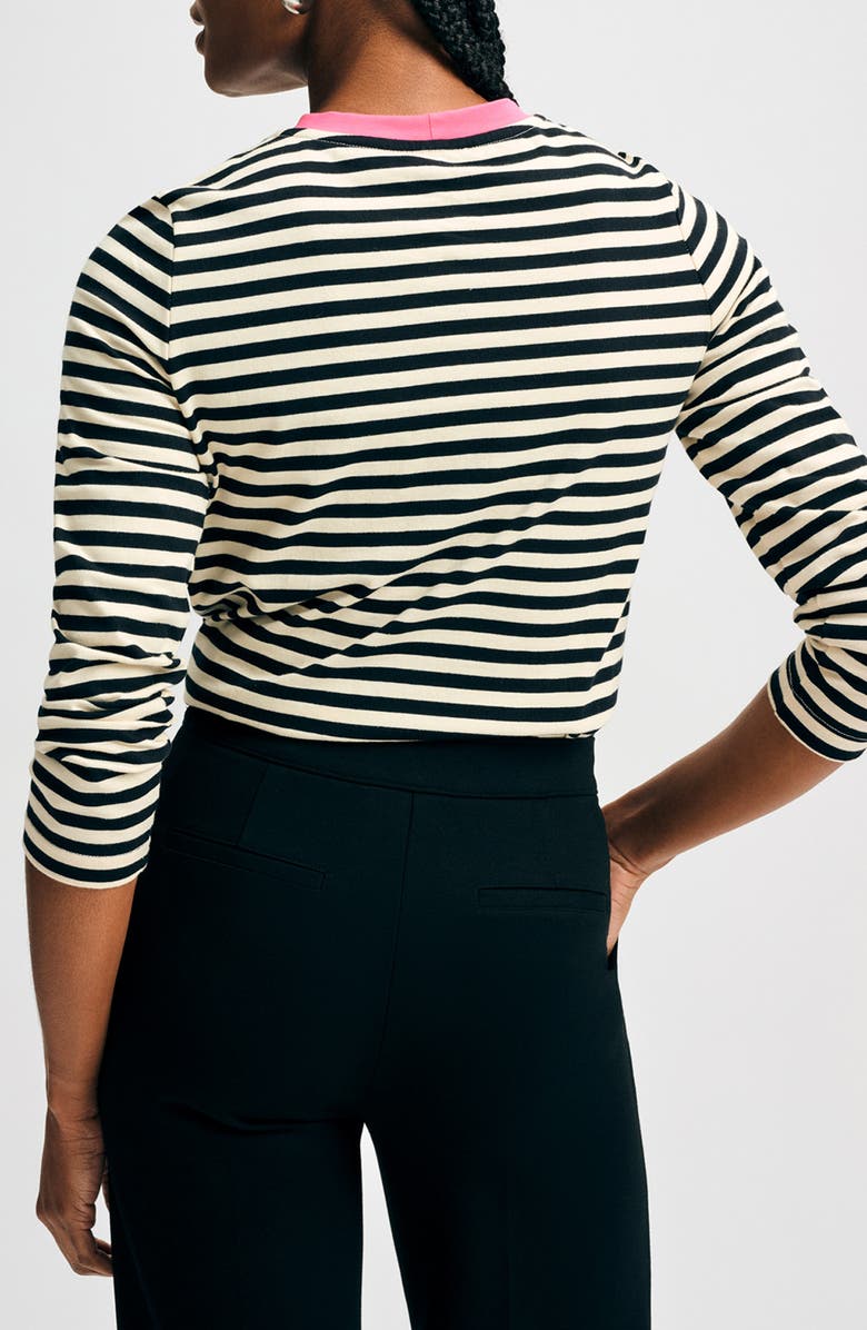 Isaac Mizrahi New York Stripe Long Sleeve Cotton Top, Alternate, color, 