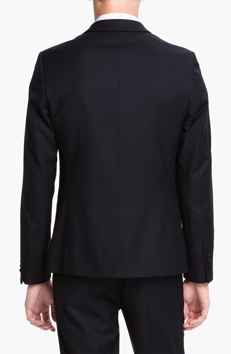 Topman Skinny Fit Single-Button Tuxedo Jacket, Alternate, color, 