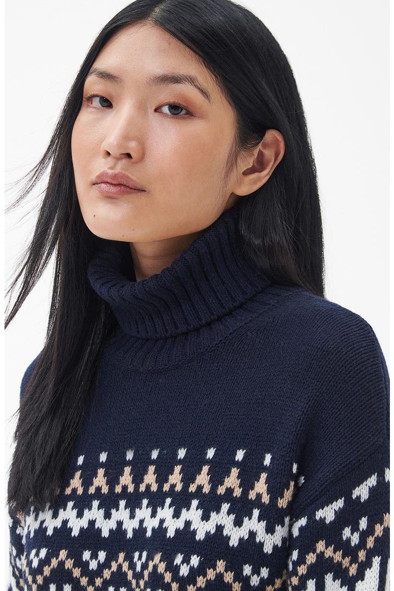 Patrisse Fair Isle Long Sleeve Sweater Dress, Alternate, color, NAVY