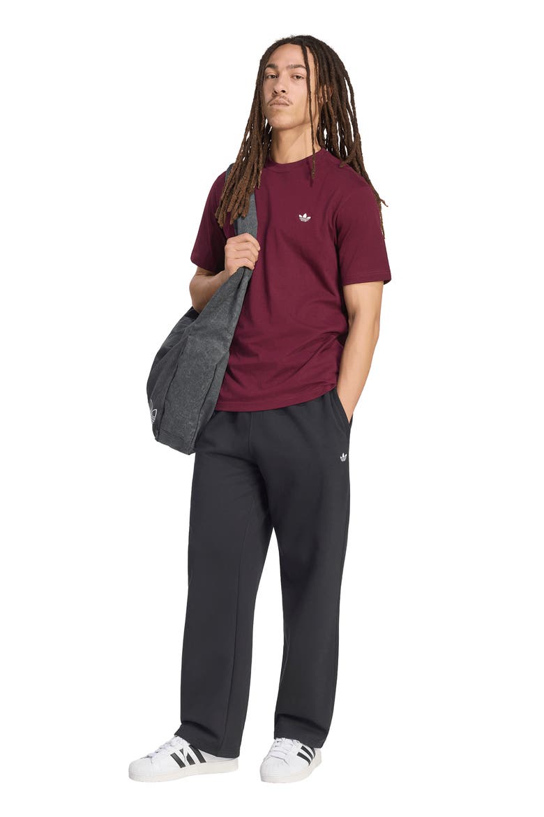 Trefoil Essentials Fleece Sweatpants, Alternate, color, BLACK
