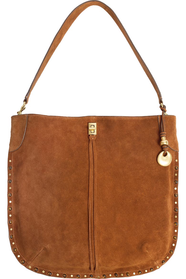 Product image for Rebecca Minkoff Slim Darren Stud & Tiger's Eye Embellished Hobo Bag