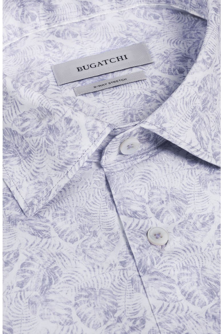 Miles OoohCotton® Tropical Leaf Print Short Sleeve Button-Up Shirt, Alternate, color, LILAC