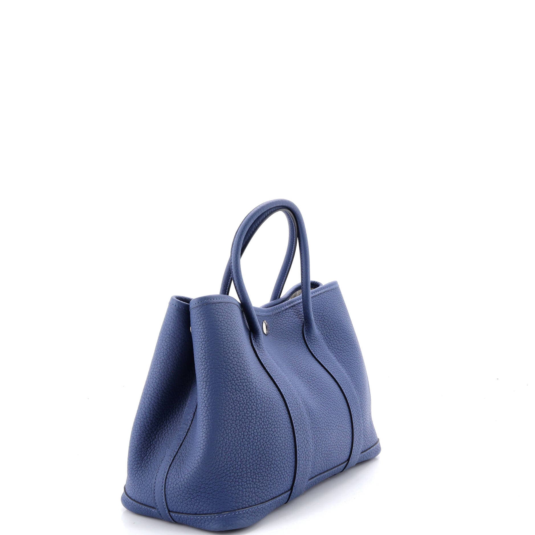 Pre-Owned Hermes Garden Party Tote Leather 30, Alternate, color, Bleu Brighton