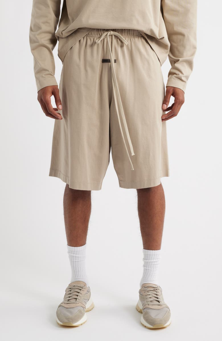 Fear of God Essentials Jersey Basketball Sweat Shorts, Main, color, Timber