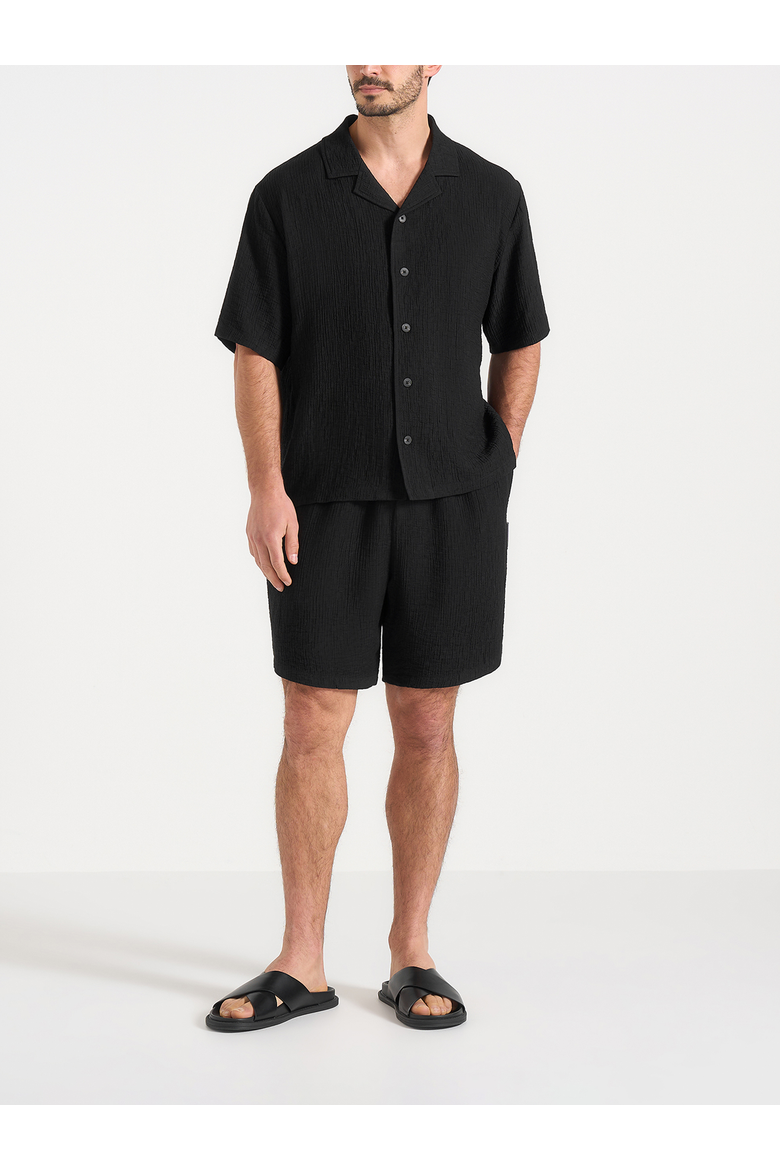 Ari Unisex Textured Shorts, Alternate, color, Black