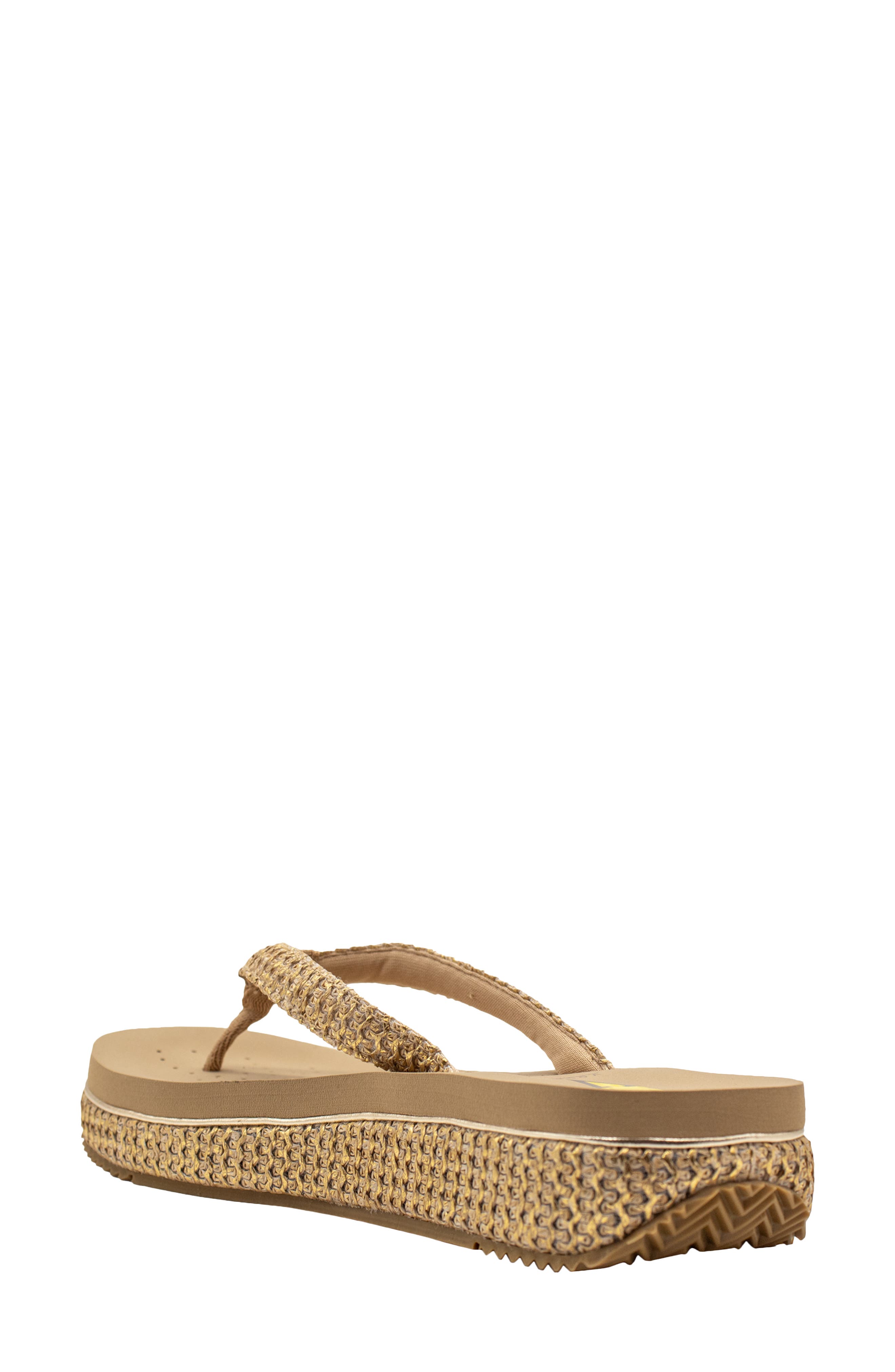 Volatile Palau Platform Flip Flop, Alternate, color, Gold
