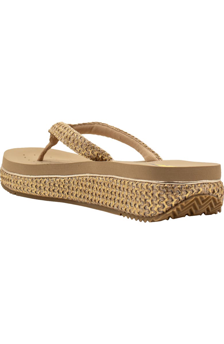 Volatile Palau Platform Flip Flop, Alternate, color, Gold