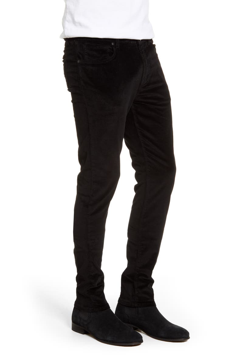 Greyson Velveteen Skinny Fit Jeans, Alternate, color, VELVET NOIR