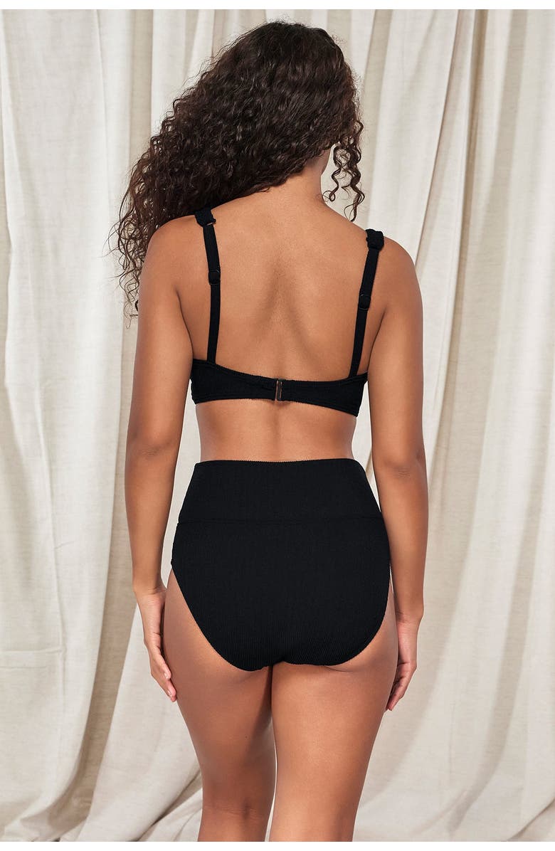 Pacifica by Sunsets Hannah High Waist Bikini Swim Bottoms, Main, color, Black Pacifica