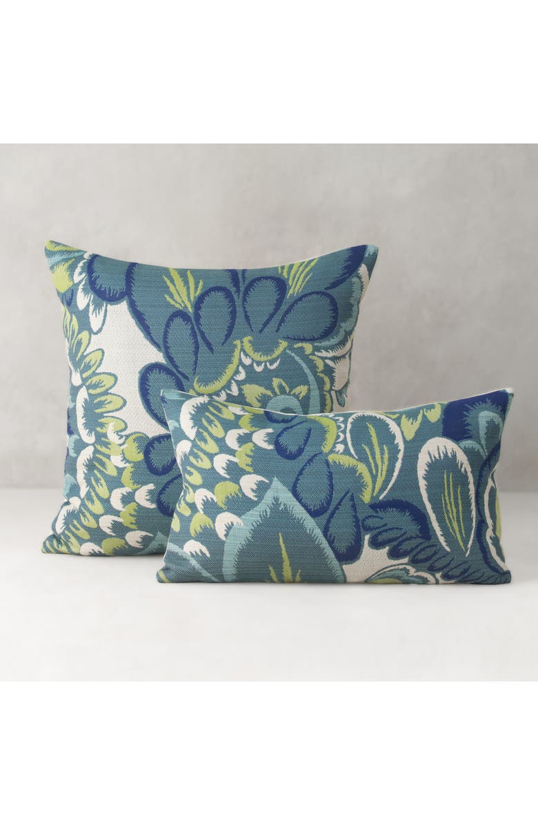 Elaine Smith Floral Wave Jacquard Indoor & Outdoor Woven Accent Pillow, Alternate, color, Multi