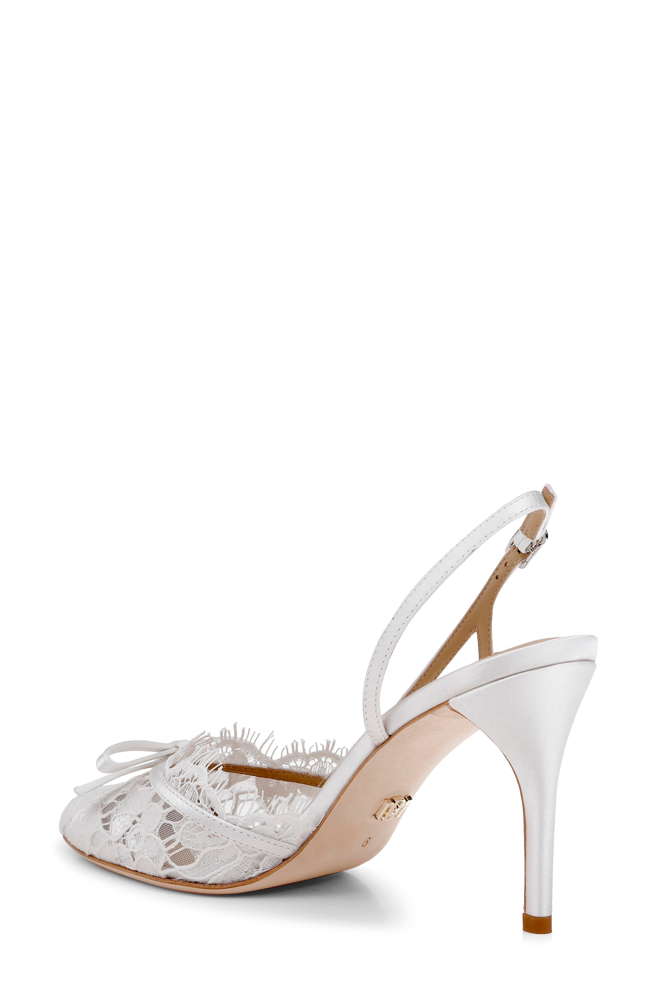 BADGLEY MISCHKA Oakville Slingback Pump, Alternate, color, White Satin