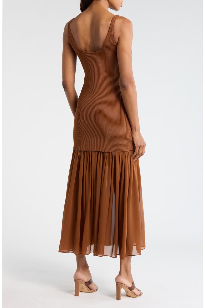 Micky Mixed Media Dress, Alternate, color, LIGHT CHESTNUT