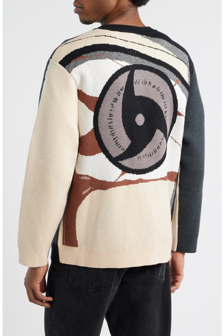 Mangekyo Meltdown Jacquard Graphic Crewneck Sweater, Alternate, color, IVORY MULTI