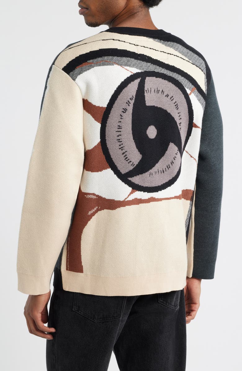 VERYRARE Mangekyo Meltdown Jacquard Graphic Crewneck Sweater, Alternate, color, Ivory Multi