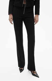 MANGO Zip Front Stretch Flare Pants