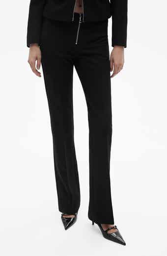 MANGO Zip Front Stretch Flare Pants