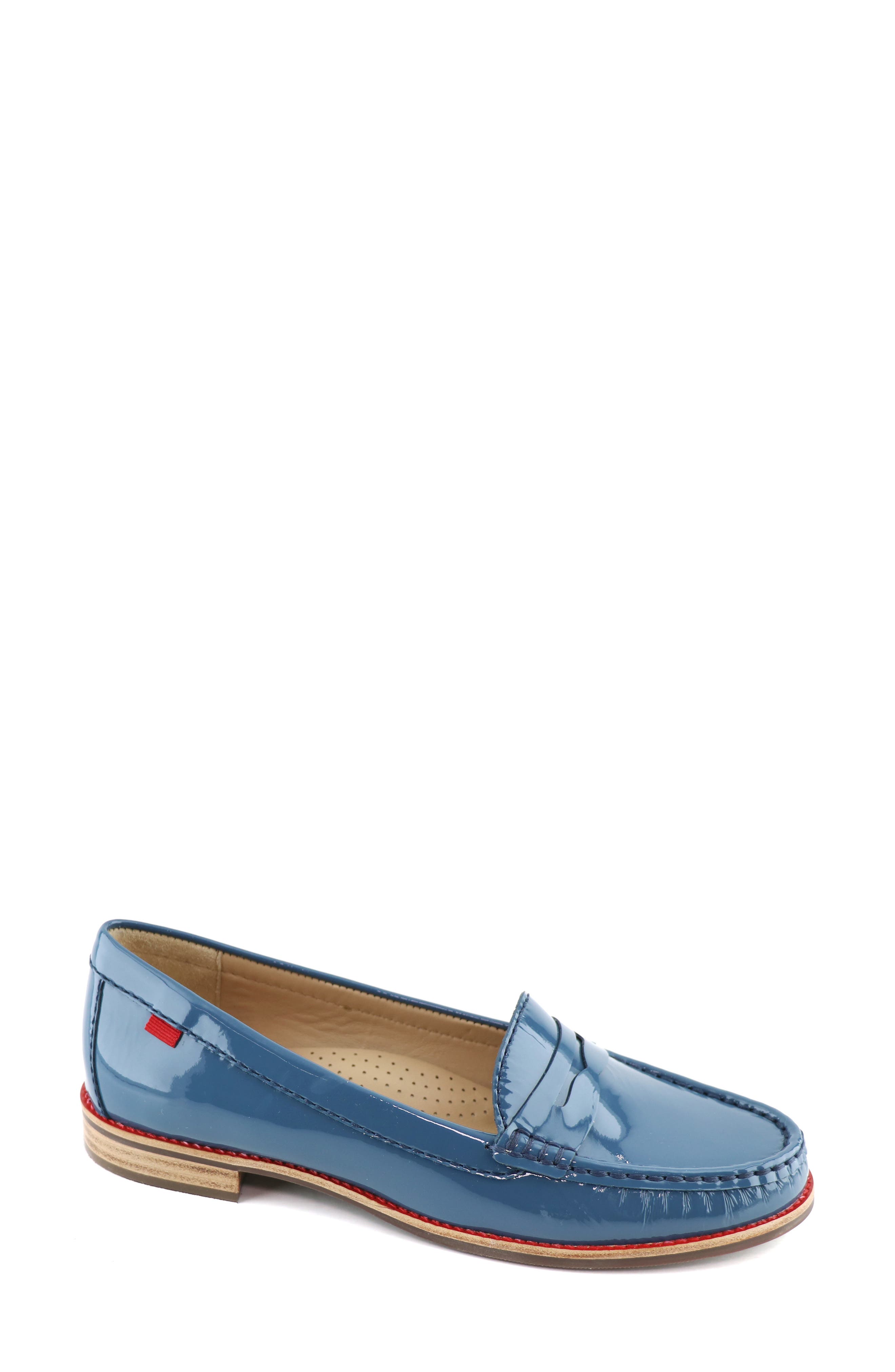 East Village Penny Loafer, Main, color, ATLANTIC BLUE SOFT PATENT