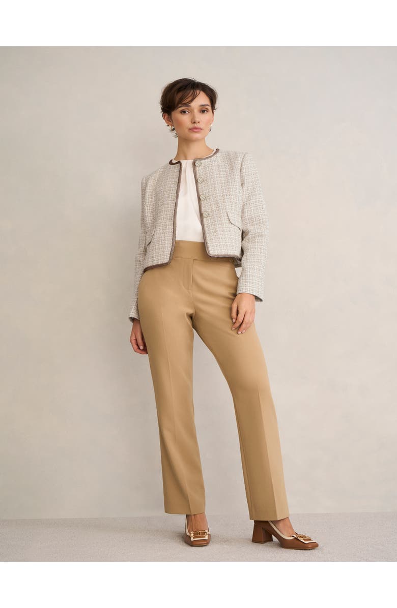 HOBBS LONDON Carey Tweed Jacket, Alternate, color, Camel Ivory