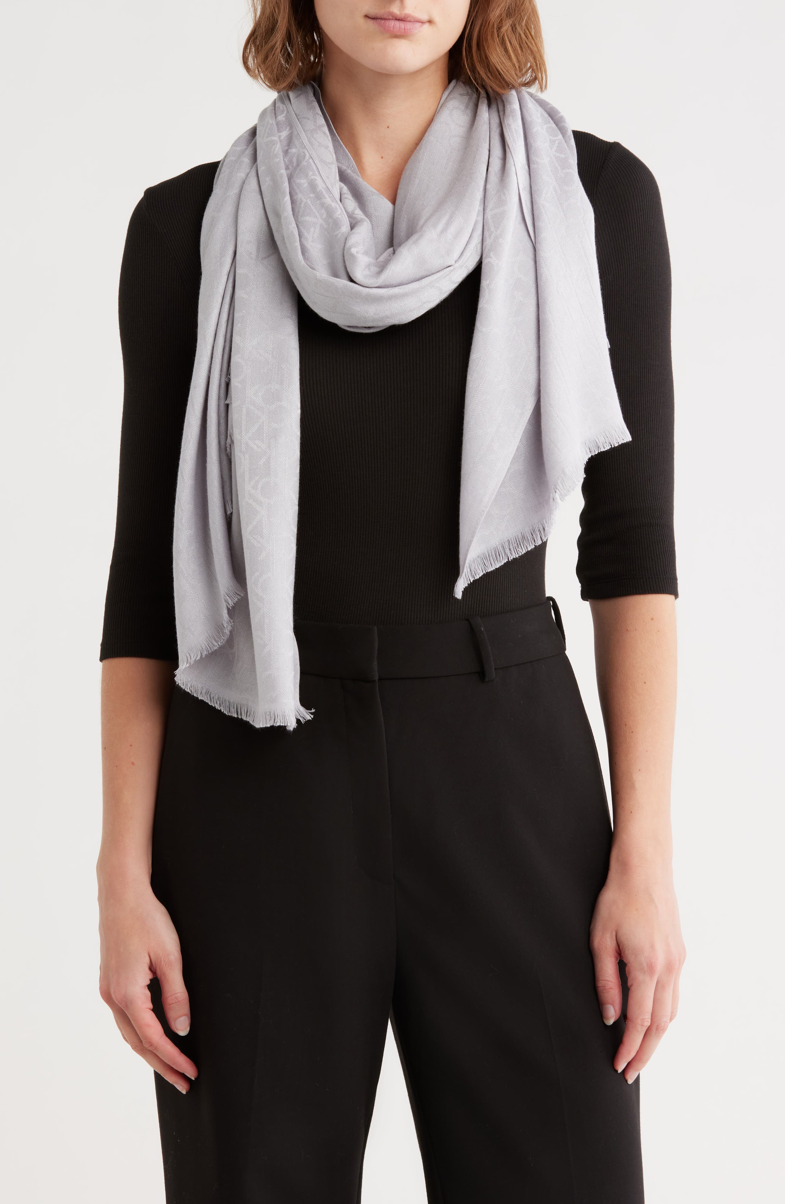 Calvin Klein Monogram Logo Pashmina Scarf