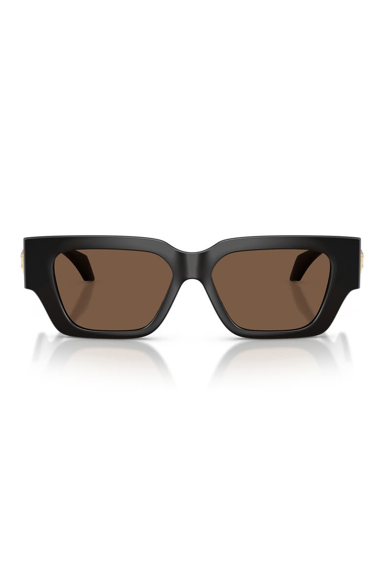 53mm Square Sunglasses, Main, color, TRANSPARENT BROWN / BROWN