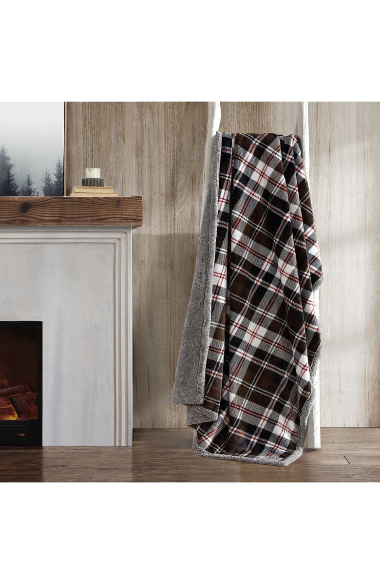 Eddie Bauer Trailhead Plaid Throw Blanket, Alternate, color, Brown