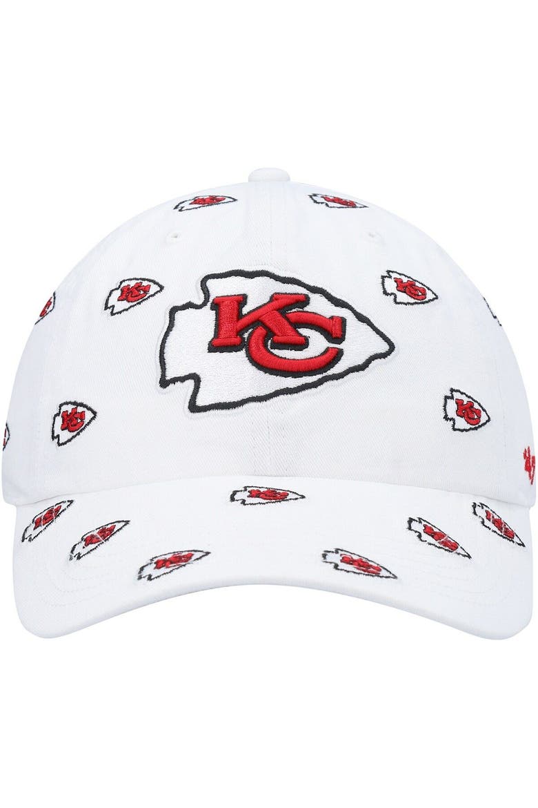 Women's '47 White Kansas City Chiefs Confetti Clean Up Adjustable Hat, Alternate, color, White